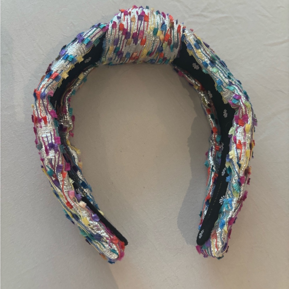 Lele Sadoughi Multicolor Metallic Knotted Headband